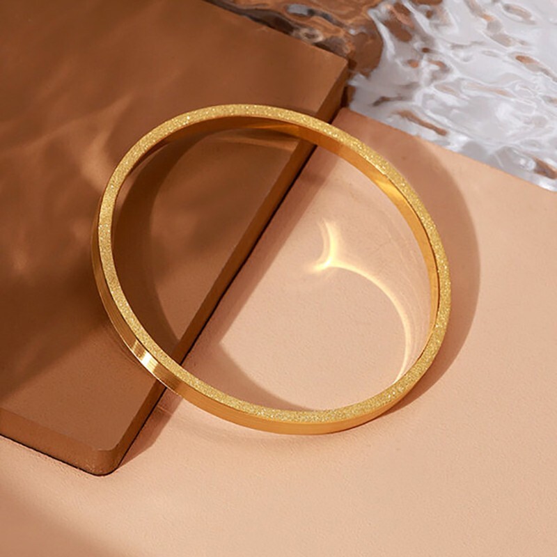 金太妃珠宝黄金手镯女足金999拉丝光面手镯整圈金手镯女士简约大气送