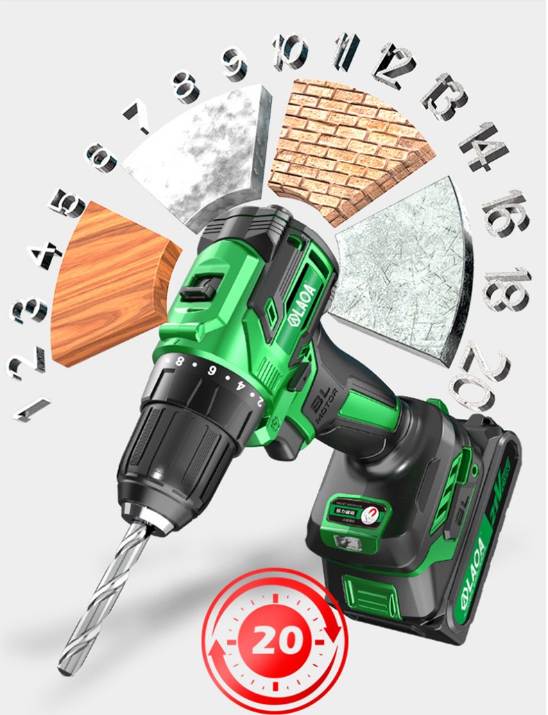 老a 无刷锂电钻 冲击钻 手电钻多功能锂电手钻 电池充电式家用 一电一