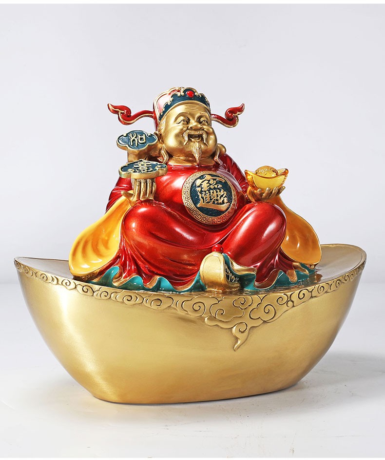 伯莎丹顿全铜财神爷摆件办公室金元宝财神家居客厅装饰品开业乔迁礼品
