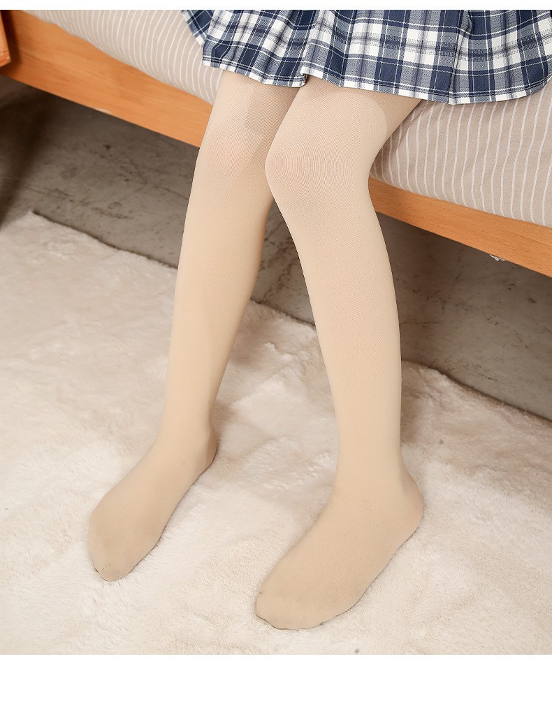 宝娜斯2条装天鹅绒小学生连裤袜春秋中学生舞蹈丝袜 2白色【120d】 xl