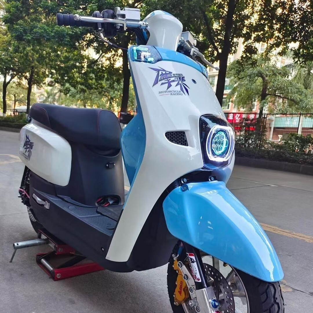 【电摩整车】酷奇s5蓝白色 手工平叉(含运费不包邮 不含透镜) 360拉