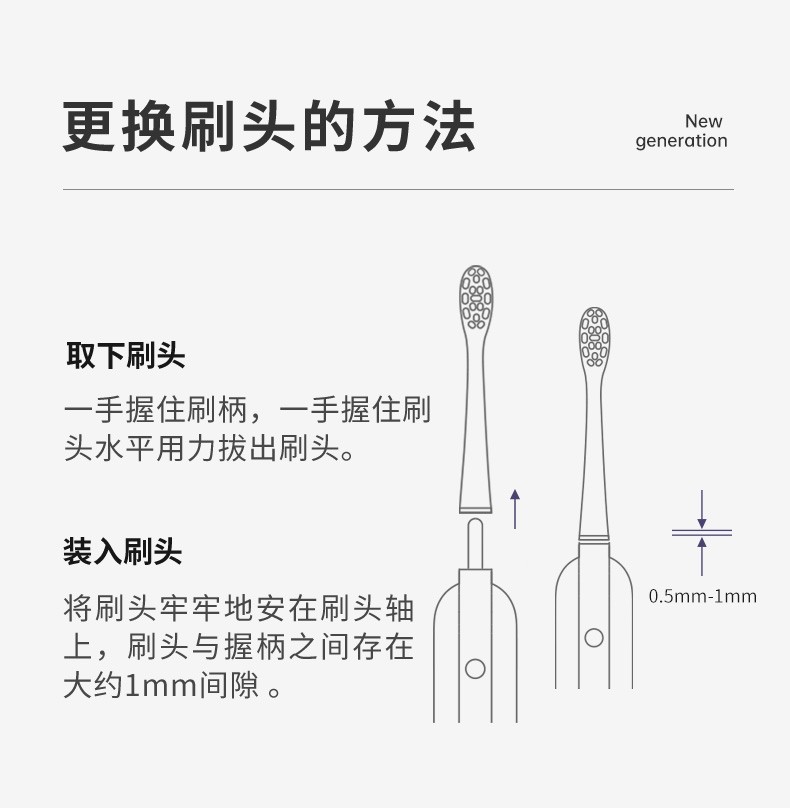 适配飞科电动牙刷头ft7105ft7106ft7205替换刷头斯程浪漫粉8支装