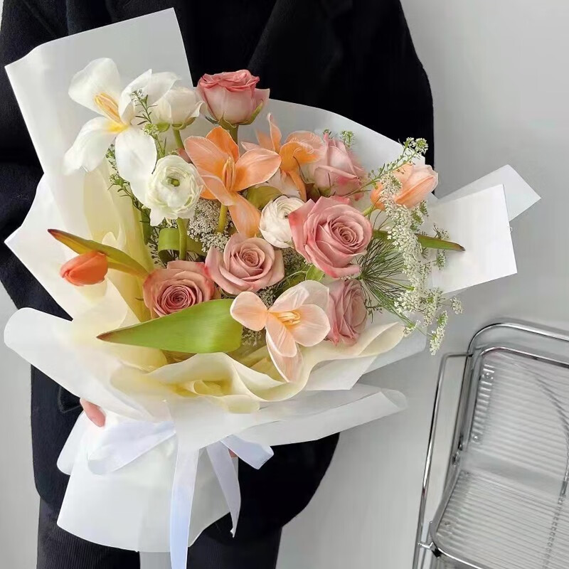 鲜花同城配送七夕情人节礼物生日礼物结婚纪念日送女友老婆郁金香紫