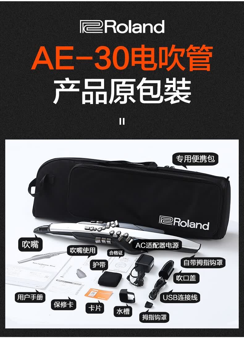 roland罗兰电吹管ae30初学者电萨克斯吹奏电子管笛葫芦丝乐器大全顺丰