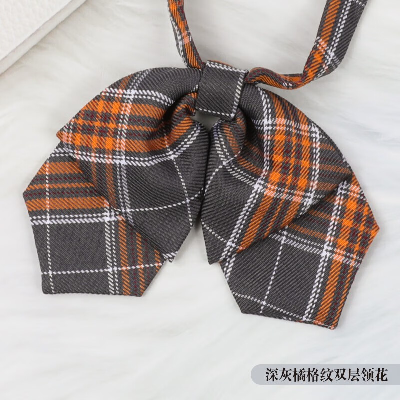 jk领结日系韩版女领花双层学院风飘带免打蝴蝶结毕业照领带水手服 紫