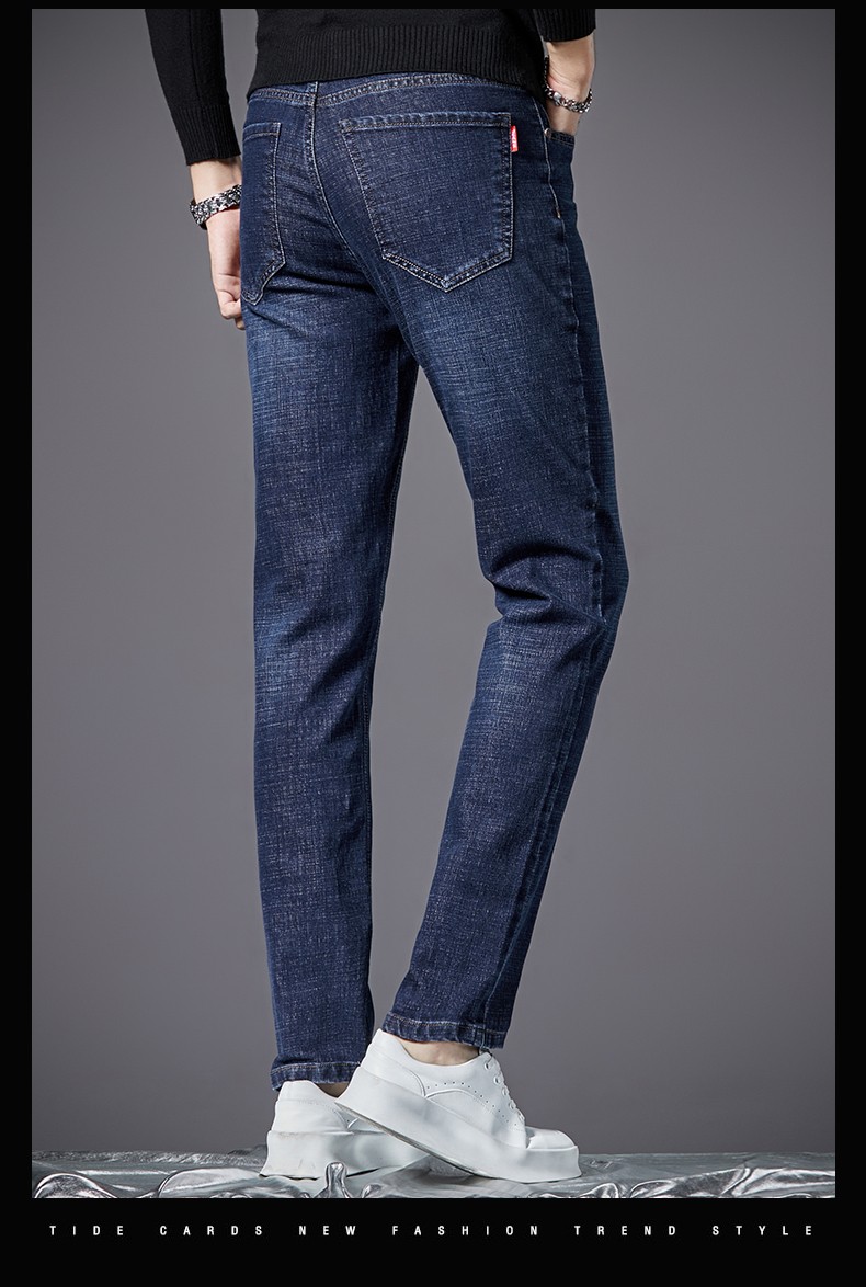 虎都fordoo牛仔裤男休闲弹力长裤含棉高新品男士时尚透气合体裤子hx