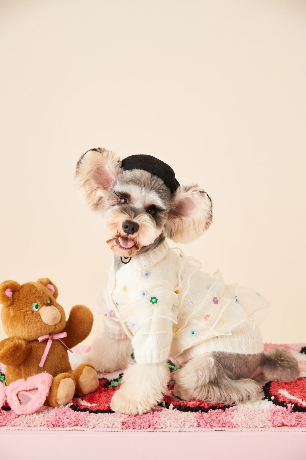 jiyuanpet狗狗衣服冬装新款仙女可爱雪纳瑞比熊泰迪宠物中小型犬网纱