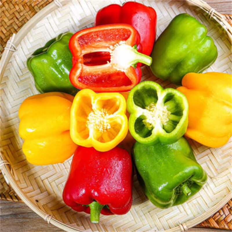 山东寿光新鲜灯笼彩椒圆辣椒五彩红黄水果甜椒太空椒即食蔬菜
 6斤