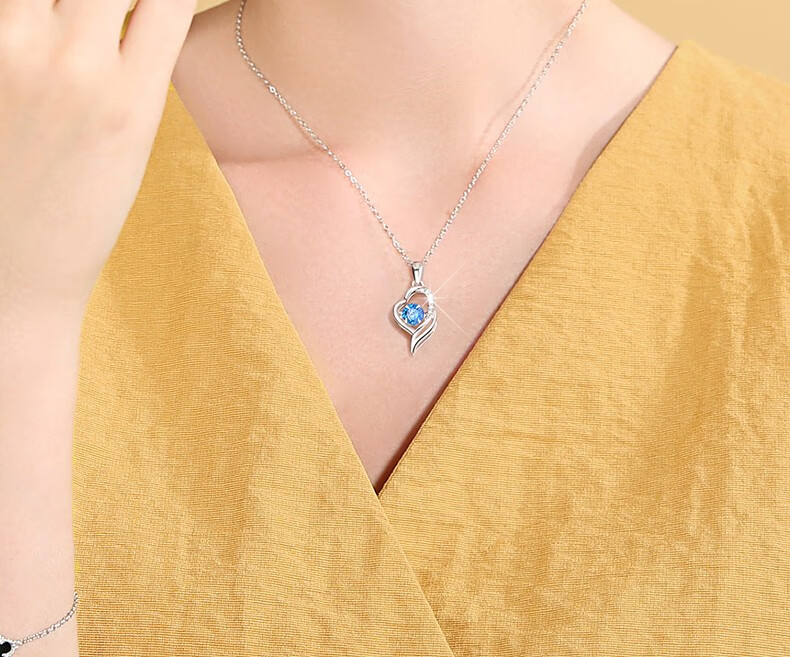 【沉鱼落雁(arfish)agw】【配送证书】沉鱼落雁跳动的心足银项链女士