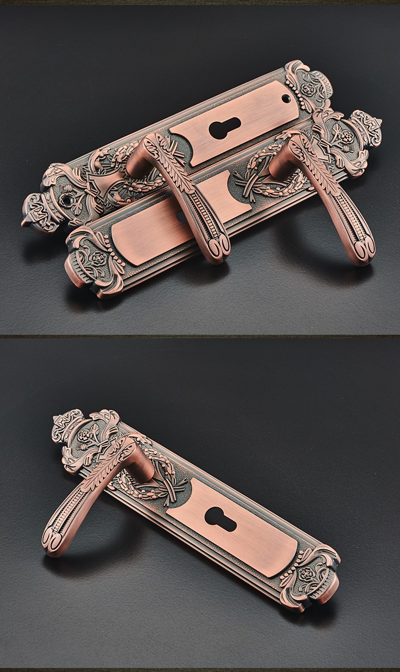 格林美域 欧式纯铜木大门锁 美式全铜别墅门锁 室内卧室房门锁具 红