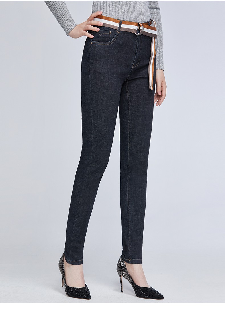 百斯盾bestn2021冬季女下装长裤牛仔裤窄脚裤牛仔裤长裤常规中腰经典