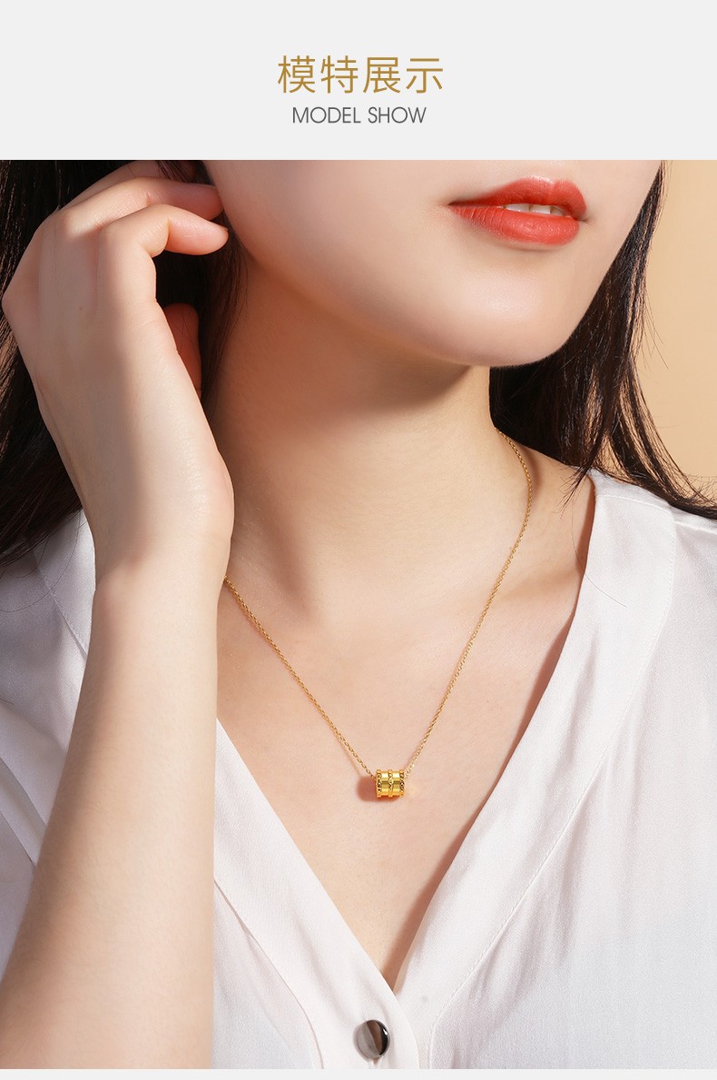 老凤凰黄金小蛮腰吊坠女足金999转运珠路路通项链挂坠锁骨套链时尚网