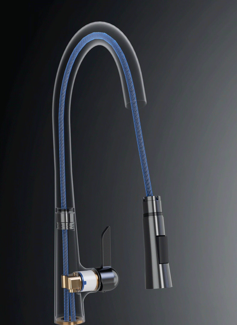 悍高(higold) 不锈钢抽拉式水龙头 厨房水槽冷热龙头伸缩自动回收 304