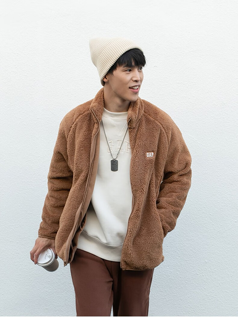 gap 【抱抱绒】 男女装冬季2022新款易穿搭logo软毛珊瑚绒保暖外套