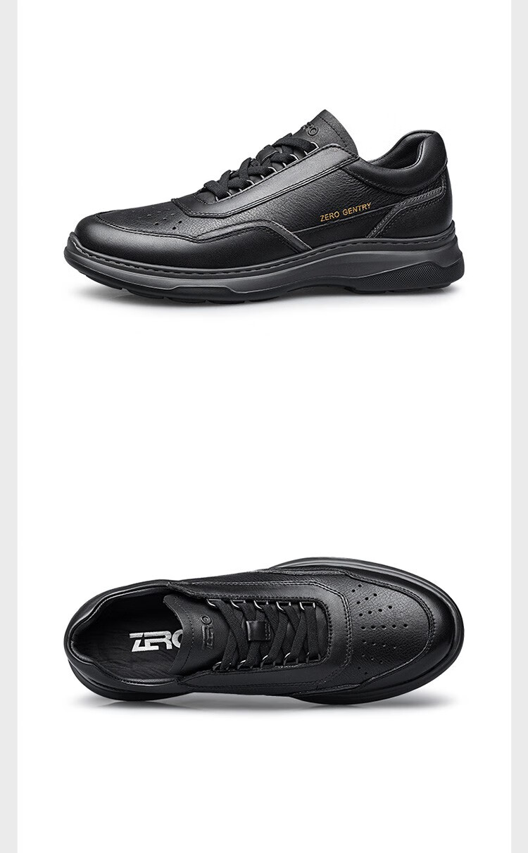 zero零度男鞋防滑耐磨日常商务休闲运动皮鞋子户外轻便系带轻质软底