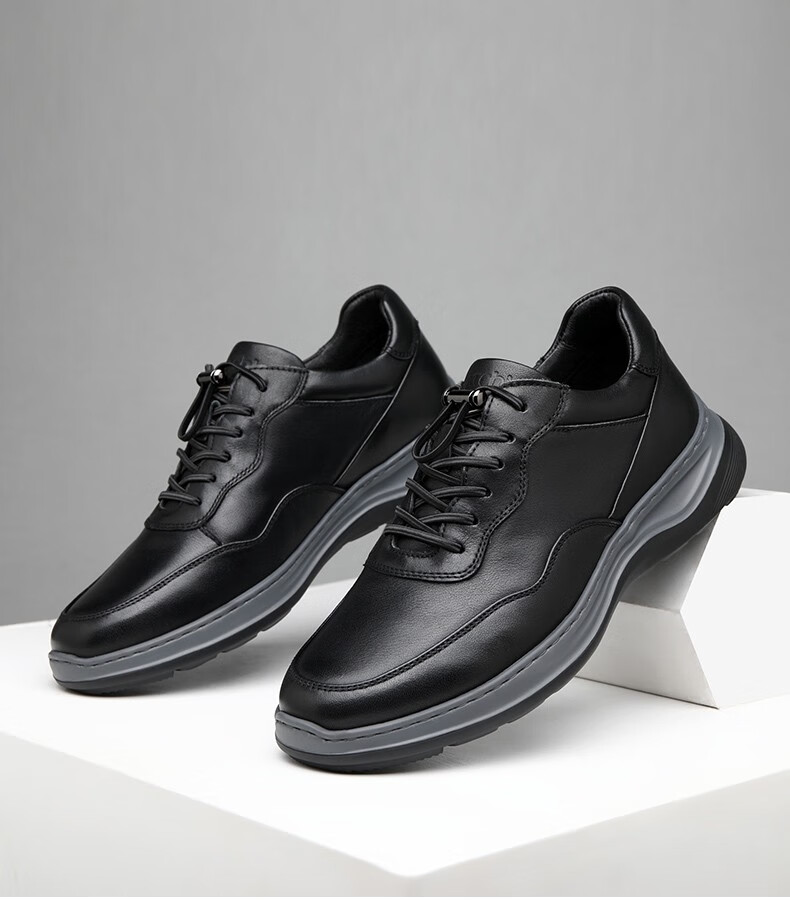 satchi沙驰男鞋春季新品真皮休闲皮鞋男缝线耐磨底头层牛皮舒适百搭