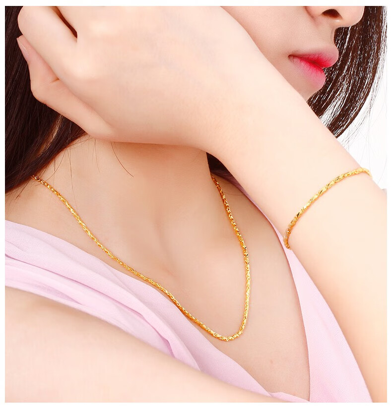 喜金珠宝黄金小鱼项链女足金999鱼生有你简约素链时尚大方金链子1478