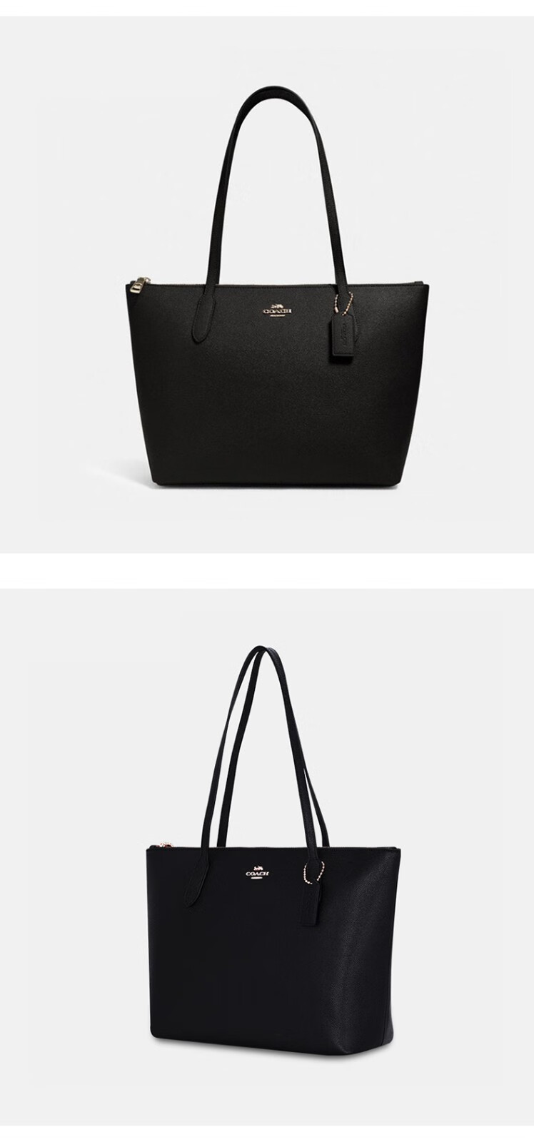 蔻驰(coach) 奢侈品 女士tote系列拉链皮质托特包 中号手提单肩包
