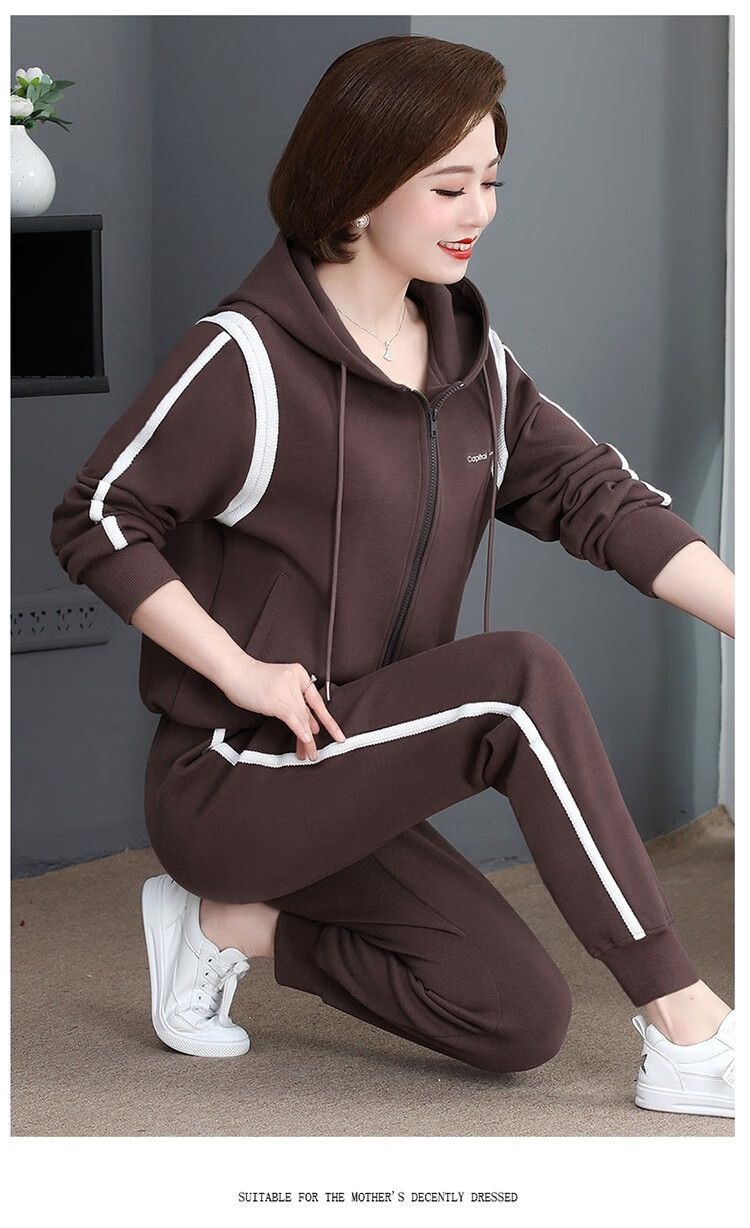 炫衣图中老年女装运动服套装女春秋2022新款两件套跑步服洋气妈妈春装