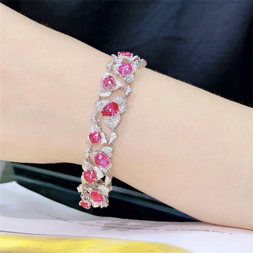 墨辰珠宝马亨盖尖晶石手链彩色宝石18k金镶嵌裸石1783克拉晶体通透附