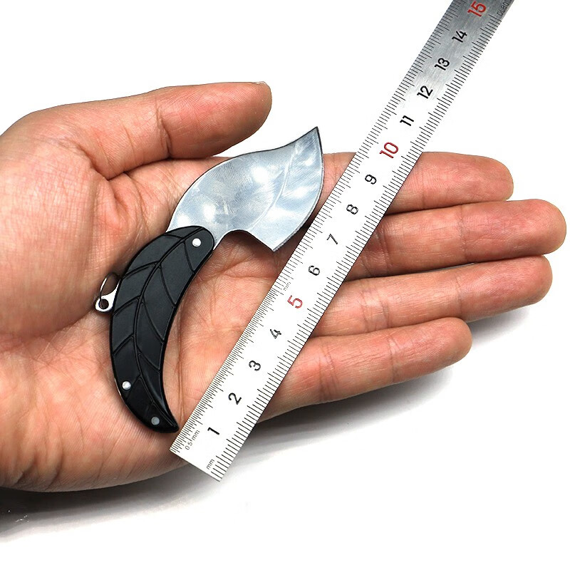 maria cher 防身小刀随身小刀户外树叶叶子刀家用钥匙叠刀折不锈钢