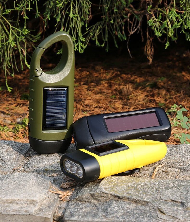 万马堂户外手摇发电手电筒太阳能充电手电多功能led家用照明灯应急