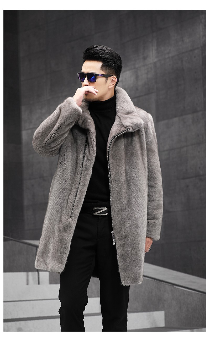 恒源祥貂皮大衣短针美国进口貂皮外套男整貂皮草大衣水貂毛裘皮皮草