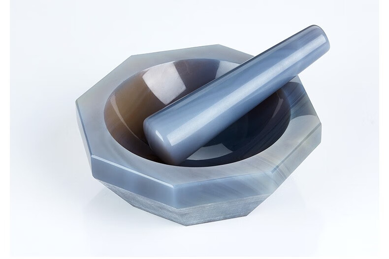 比克曼生物 玛瑙研钵体研磨棒套装天然耐磨抗腐蚀高光泽 实验室研药碗