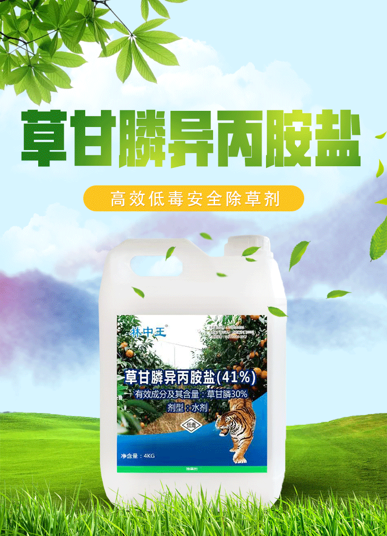 41草甘膦异丙胺盐农药除草烂根死根剂果园树木园林小区非耕地强力草甘