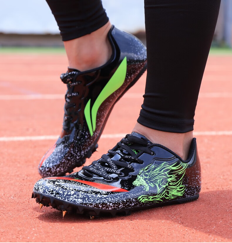 李宁(ni-ning)钉鞋田径短跑鞋 男女全掌鸳鸯 7钉学生体育中考试比赛