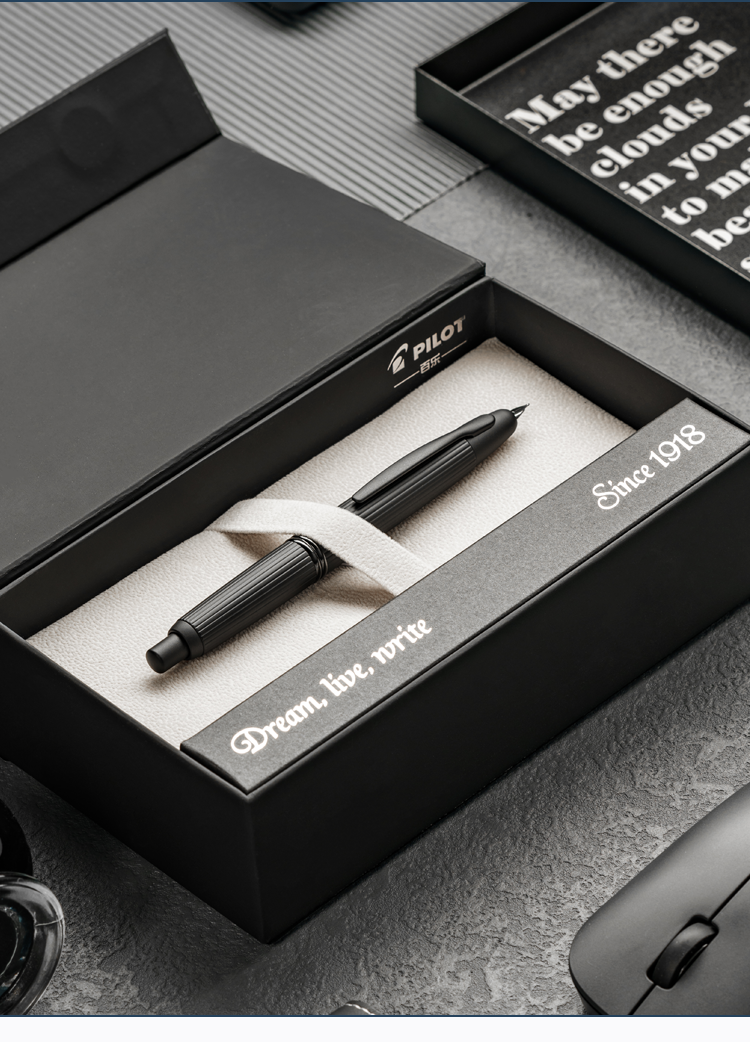 百乐(pilot) capless按动式钢笔磨砂条纹笔杆18k金尖签字笔fc-2700