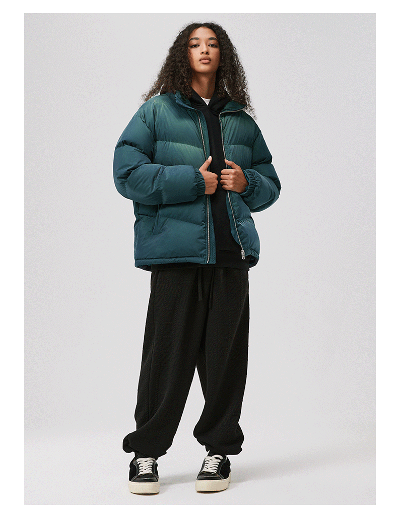 boneless 白鸭绒温感变色面料羽绒服美式高街男秋冬加厚保暖外套 深