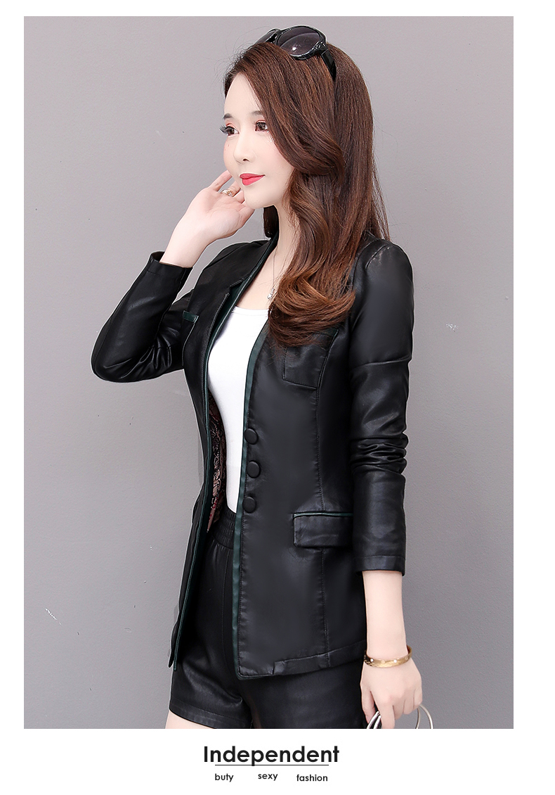 欧偲麦 皮衣女短款2019秋季新款女士皮衣外套女装皮夹克女pu机车风