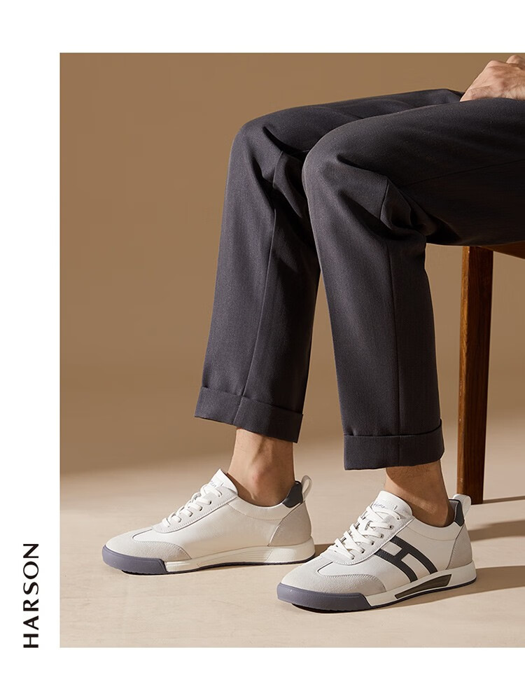 harson哈森男鞋运动休闲鞋男春秋阿甘鞋男士透气百搭潮男青年学生板