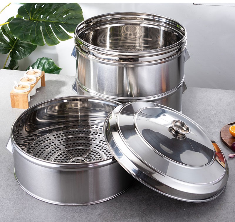 新款18cm高蒸笼商用大蒸笼不锈钢蒸笼包子饺子蒸笼多层蒸格圆孔特厚屉