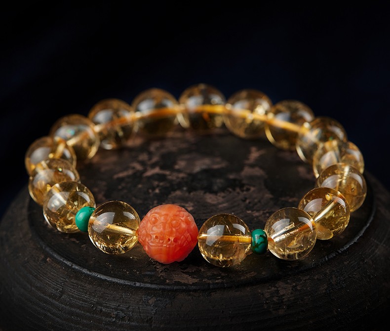 月石缘黄水晶手链手串貔貅南红玛瑙转运珠男女款时尚饰品情侣紫水晶