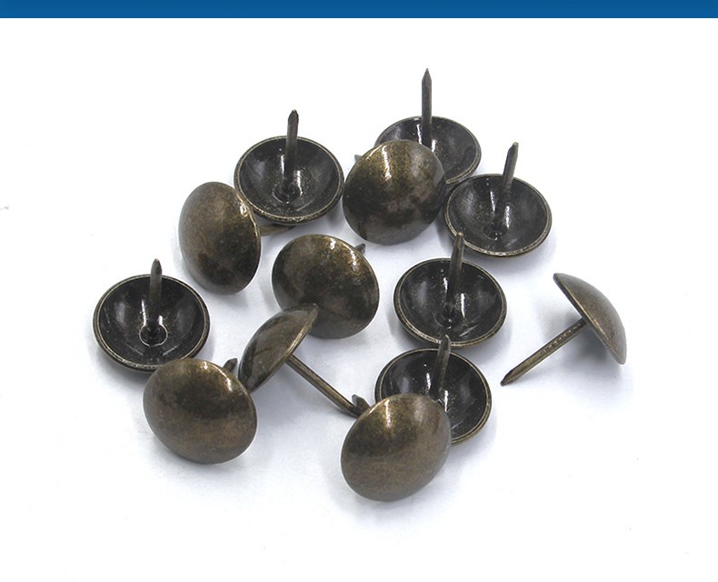 仿古铜泡钉铜钉 大头图钉 青古金银色菊花纹家具装饰钉11mm-40mm 金色