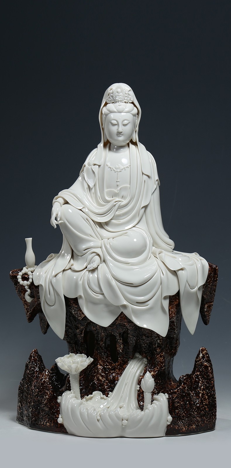 微美德化陶瓷18吋净瓶观音像供奉家用观世音菩萨摆件18吋净瓶观音