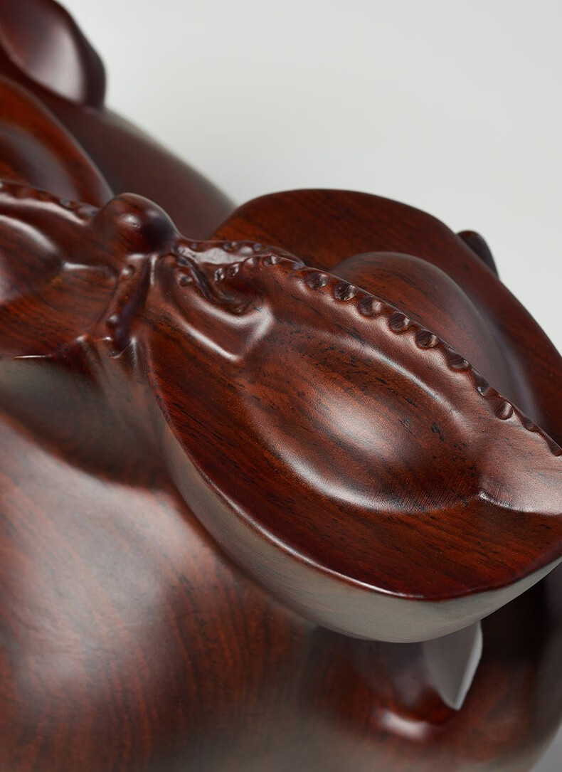 刺史黑檀木雕老鼠摆件创意可爱元宝十二生肖鼠实木工艺品小件红木把件