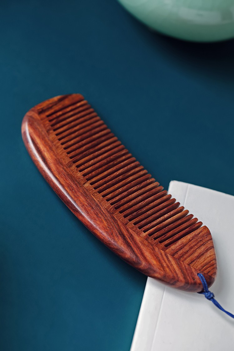 映源海南黄花梨檀木梳子红木刻字定制送女生礼物生日礼物节日礼品七夕