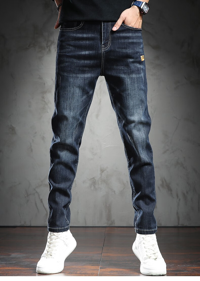 leecooper牛仔裤男春秋季新款休闲潮牌直筒裤子男个性潮流修身裤青年