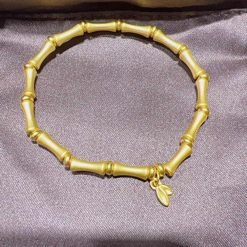 黄金手链女 999足金古法传承节节高升竹节手串生日礼物送女友 沁帝