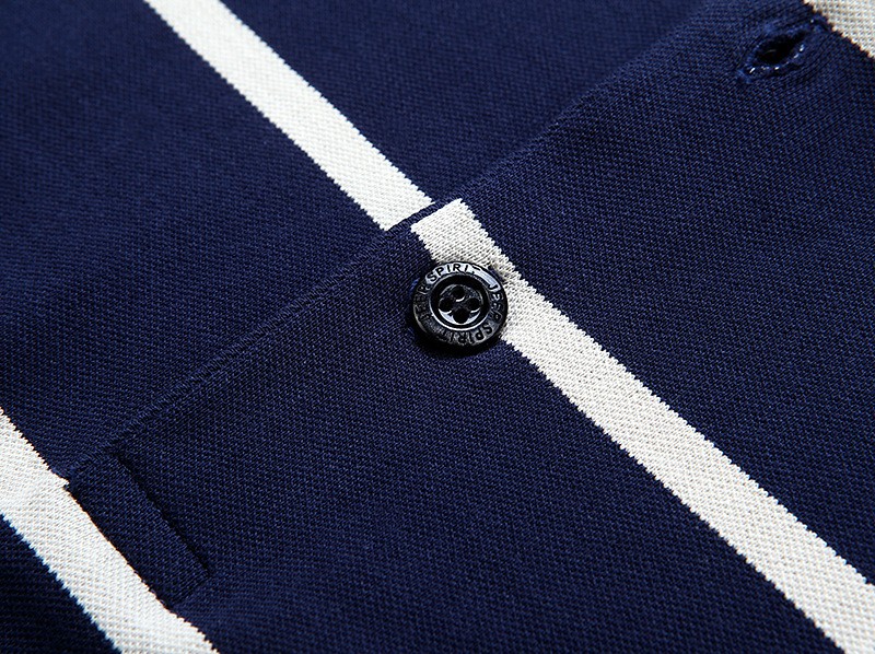 吉普短袖t恤男翻领2022夏季新款宽松休闲薄款条纹男士半袖t恤乌蓝色m