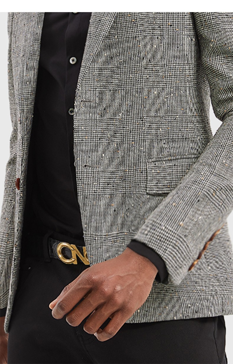 【奢侈品男装】cnc男装22年秋冬新款西装外套男刺绣字母装饰时尚个性