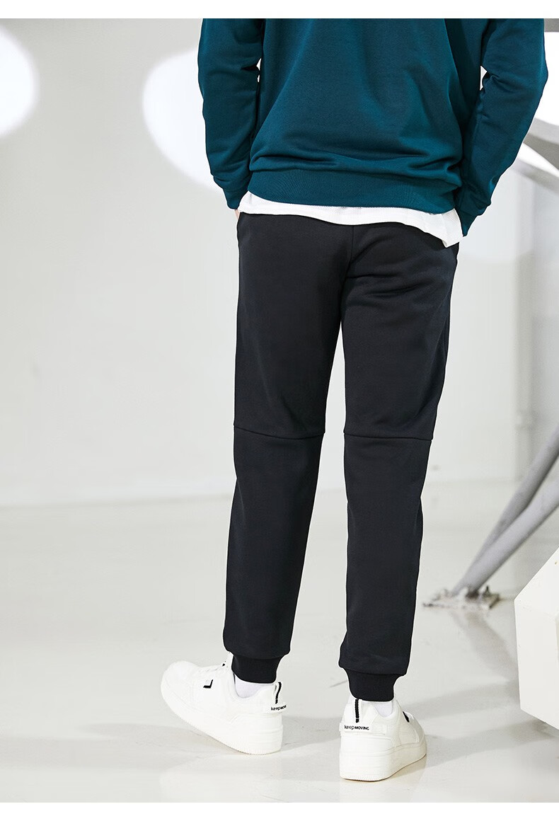 安踏加绒男裤秋冬新款运动加厚束脚收口男士跑步工装裤直筒裤子卫裤