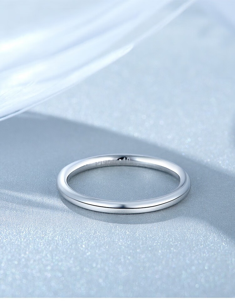 pt950铂金戒指光面白金男女款素戒尾戒情侣对戒送女友礼物12号指圈