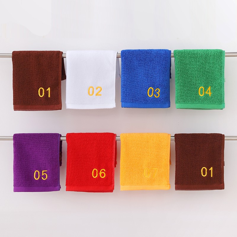 4d厨房酒店管理专用毛巾带数字编号厨师炒菜手布商用分色食堂抹布 棉