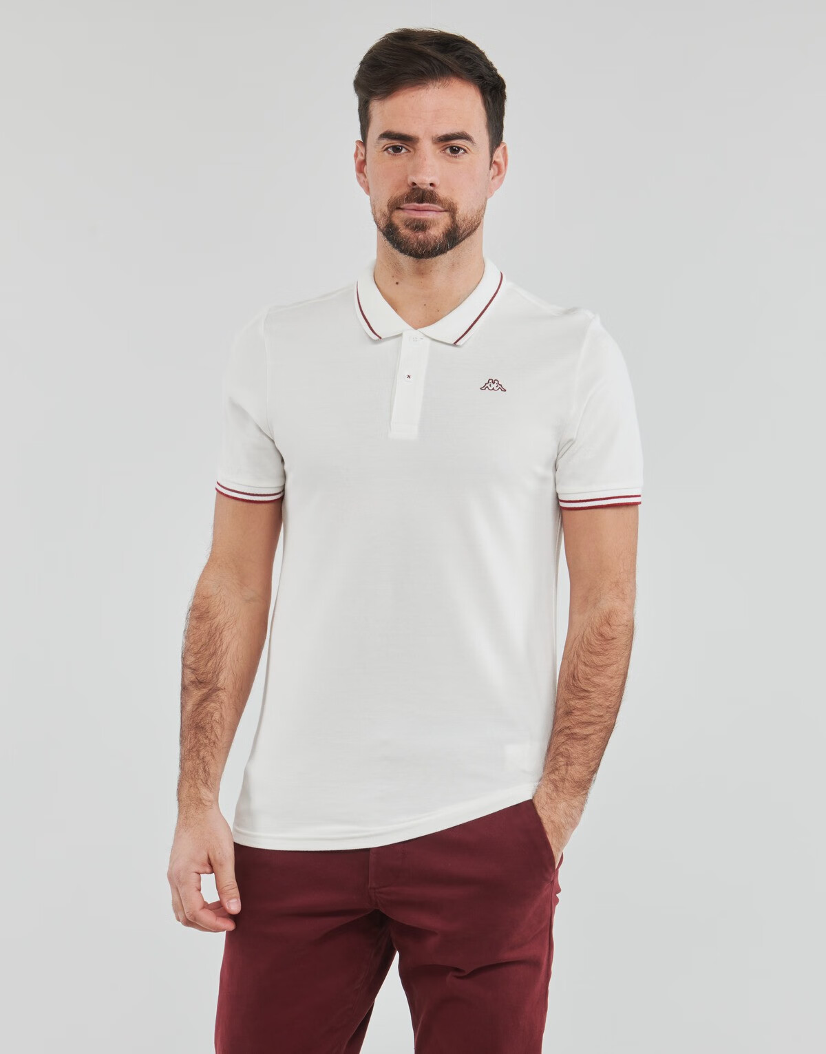 kappa背靠背男装纯棉短袖运动polo衫打球球服白色夏季2022新款中青年