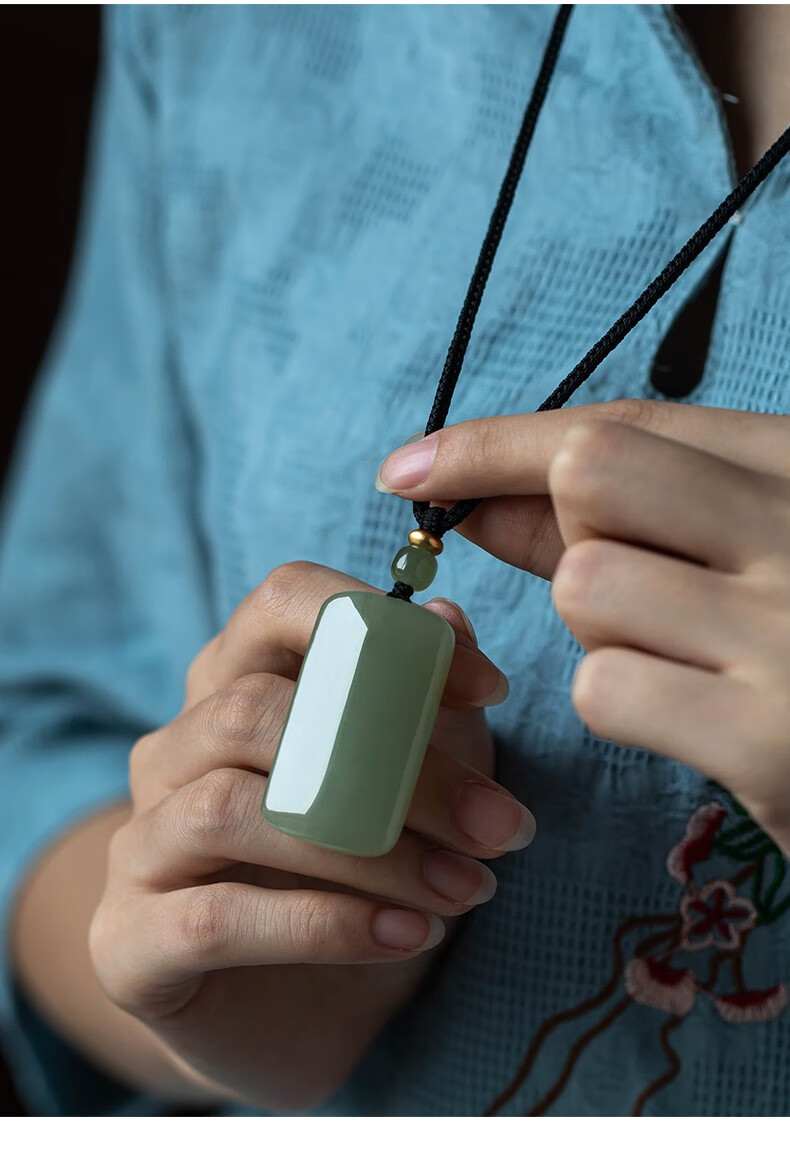 玉悦东海 和田玉无事牌吊坠男女青白玉牌子高档玉牌玉佩玉坠挂件 不