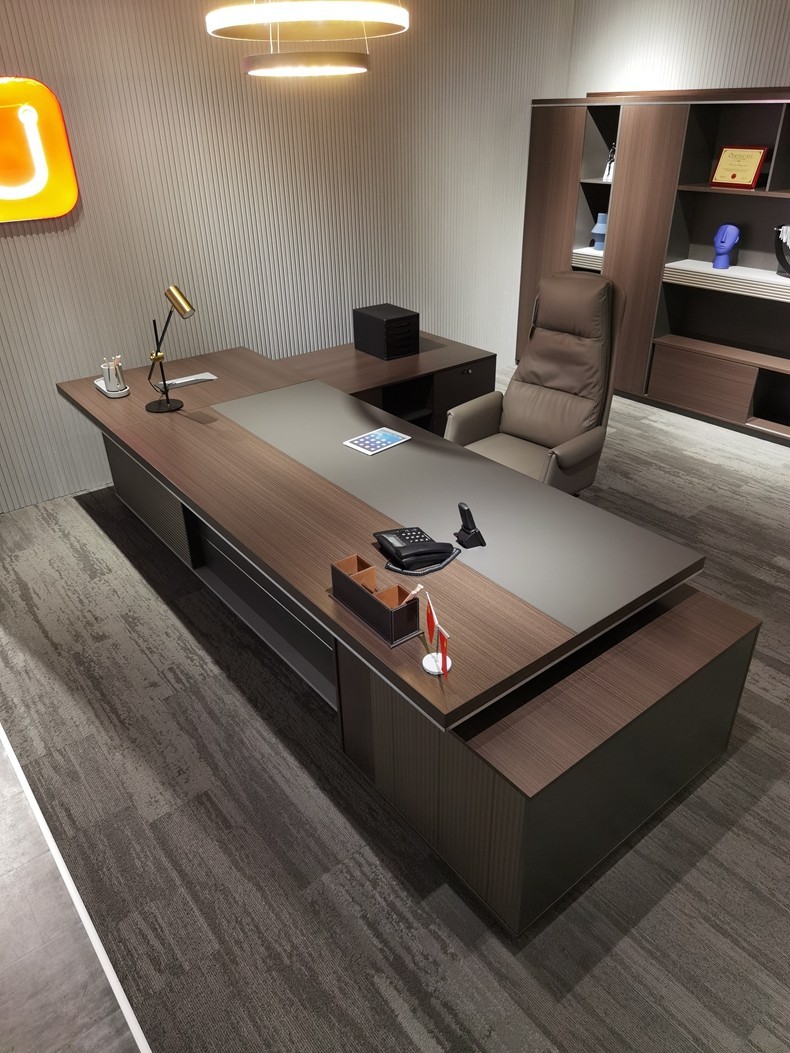 赫百森 老板桌办公桌椅套装 轻奢高档老板办公桌简约现代办公家具单人